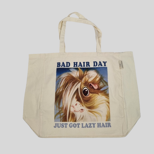 Katoenen winkelshopper met bedrukking - Bad Hair Day - Cavey