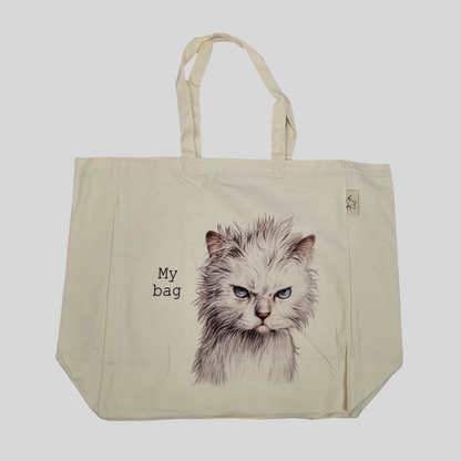 Katoenen winkelshopper met bedrukking - Cat - My Bag
