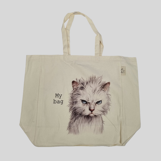 Katoenen winkelshopper met bedrukking - Cat - My Bag