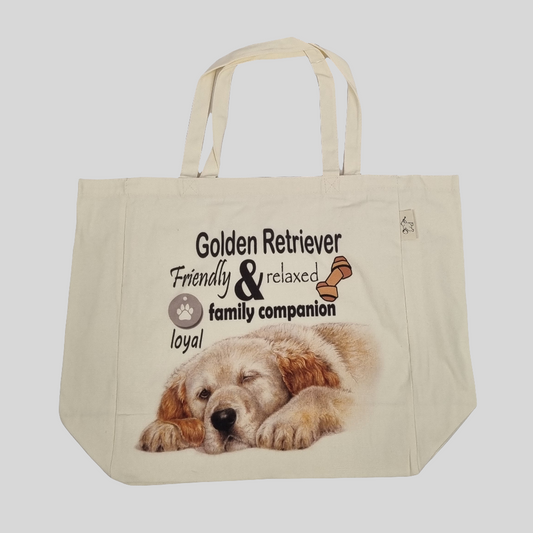 Katoenen winkelshopper met bedrukking - Golden Retriever