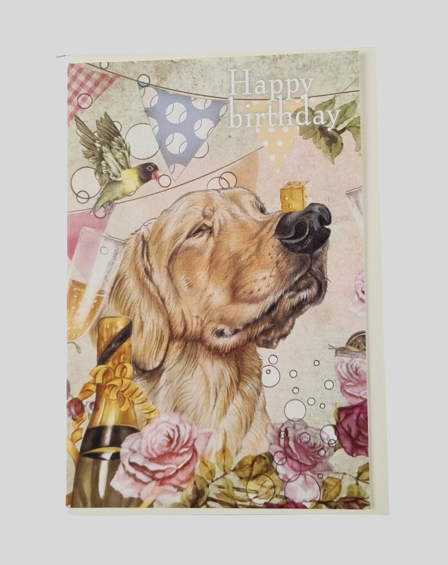 Staande klapkaart thema - Happy Birthday - Dog