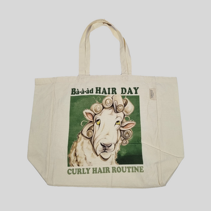 Katoenen winkelshopper met bedrukking - Bad Hair Day - Sheep