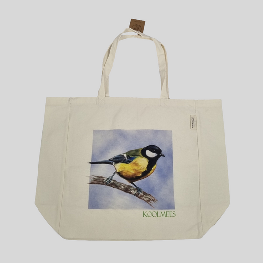 Katoenen winkelshopper met bedrukking - Koolmees