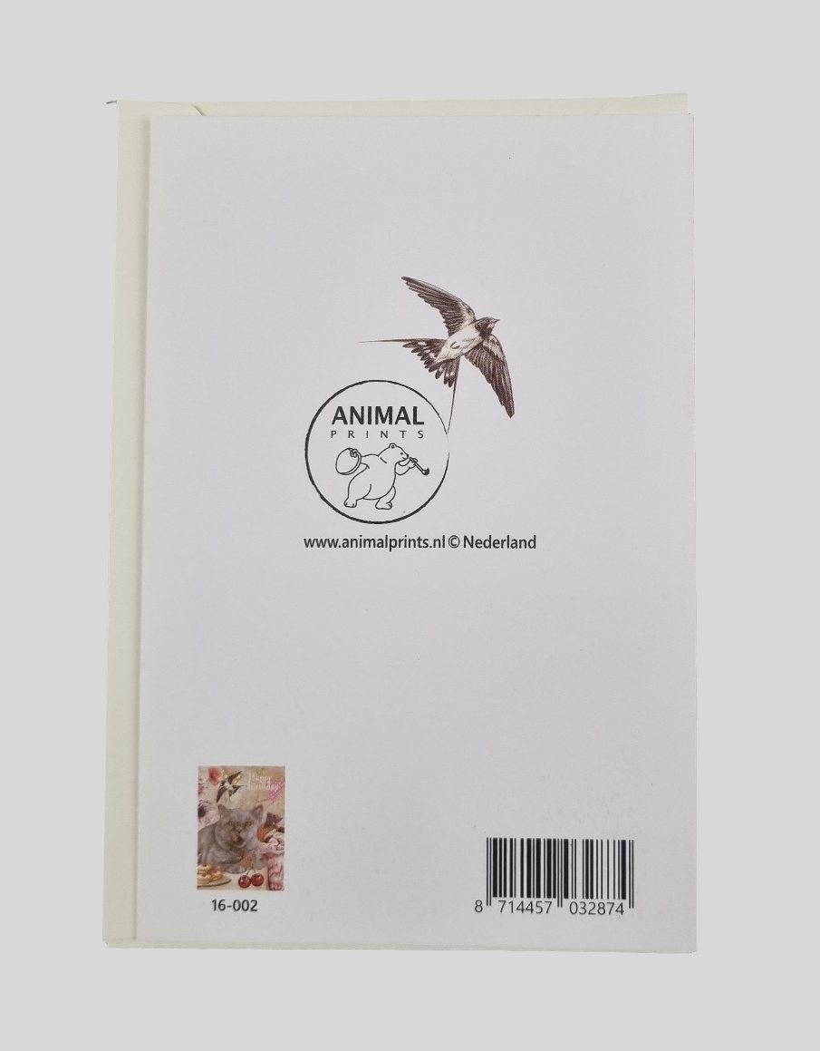 Staande klapkaart thema - Happy Birthday - Cat