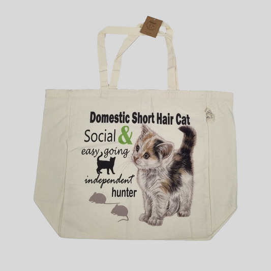 Katoenen winkelshopper met bedrukking - Domestic Shorthair Cat - Kortharige Kat