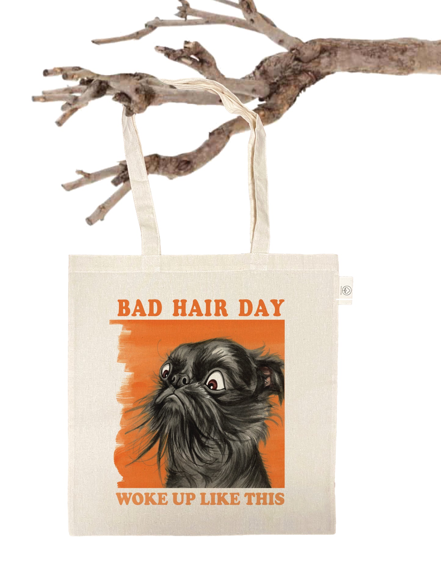 Cotton bag - Bad Hair Day - Woke up like this! - price per 3 pieces