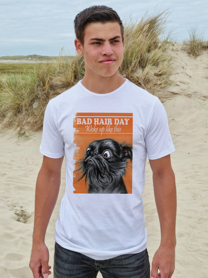 T-shirt Bad Hairday collectie: Woke up like this  (01-303 KL)