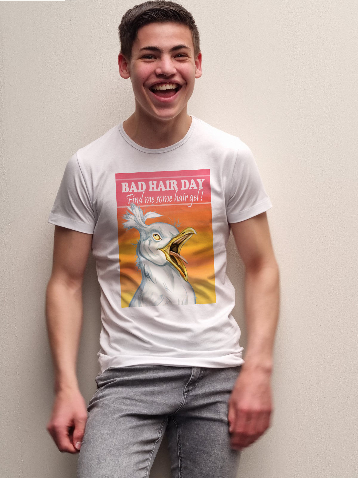 T-shirt Bad Hairday collectie: Find me some hairgel(01-313 KL)