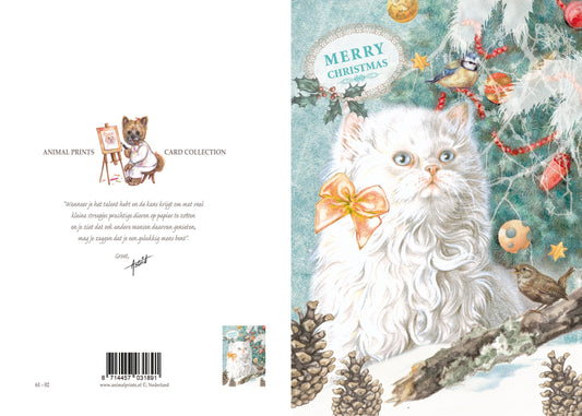 Klapkaart A4 formaat - Merry Christmas - Cat