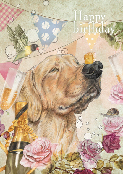 Klapkaart A4 formaat - Happy Birthday - Dog