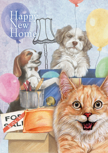 Klapkaart A4 formaat - Happy New Home