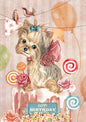 Klapkaart A4 formaat - Happy Birthday - Hond