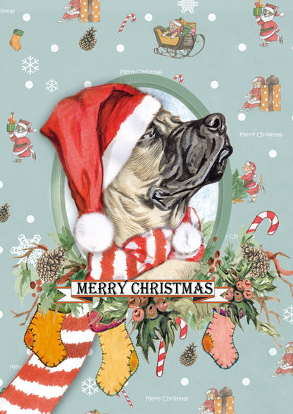 Klapkaart A4 formaat - Merry Christmus - Hond