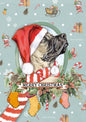 Klapkaart A4 formaat - Merry Christmus - Hond