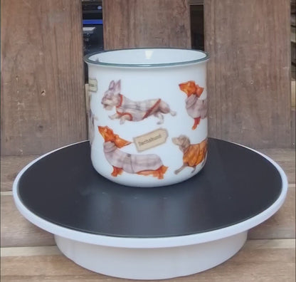 Mokken met collage - Teckel - design 2