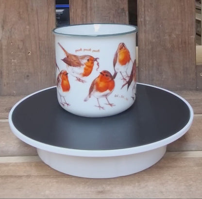 Mokken met collage - Roodborstjes/ Robin