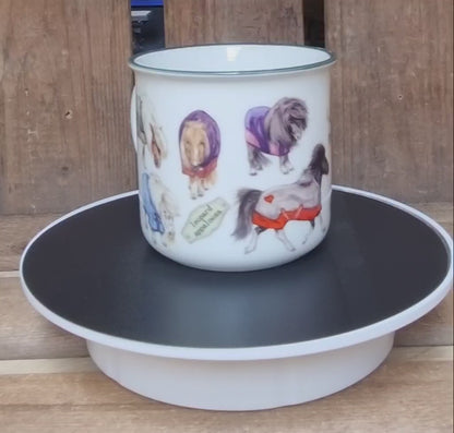 Mugs with collage - Shetland ponies - design 2