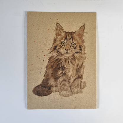 Kraftkaart A6 formaat (ansichtkaart) - kaart nummer 6 - Maine Coon