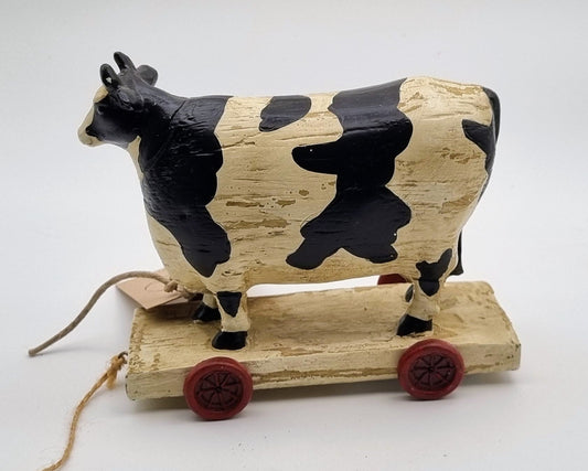 Koe op wieltjes - hout