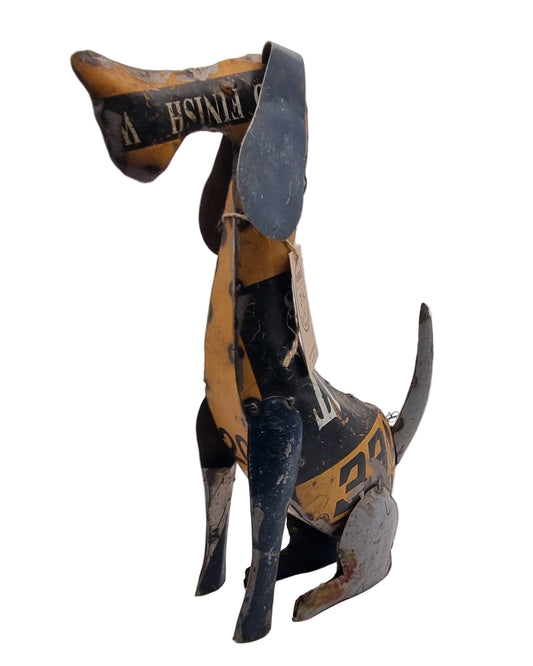 Stehende Hundestatue – Metall/Zinn
