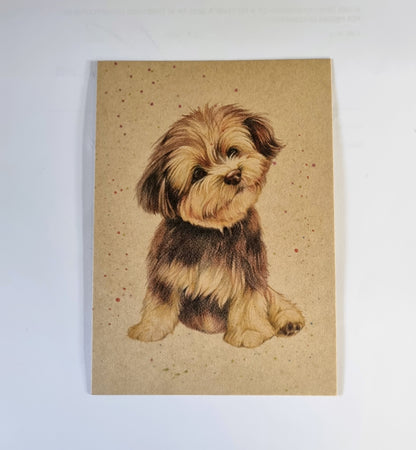 Kraftkarte im A6-Format (Postkarte) - Kartennummer 4 - Junger Hund (pro 5 Stück)