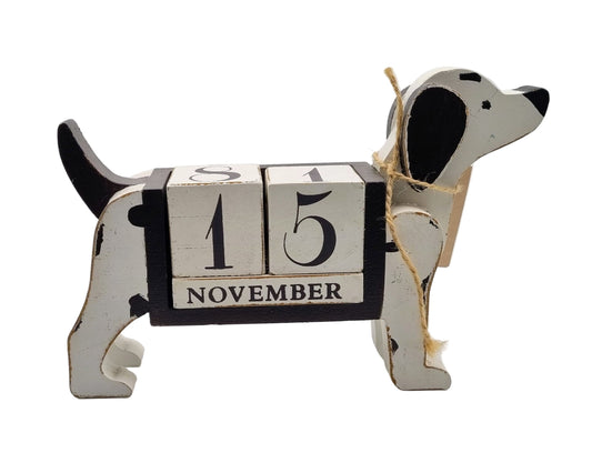 Holzkalender in Form eines Hundes - Dalmatiner