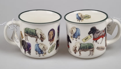 Mugs with collage - Shetland ponies - design 2