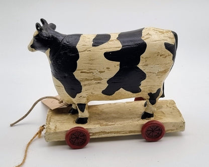 Koe op wieltjes - hout