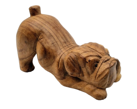 Holzstatue einer Englischen Bulldogge