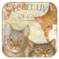 Onderzetter per 3 stuks Secret Live of Cats 1