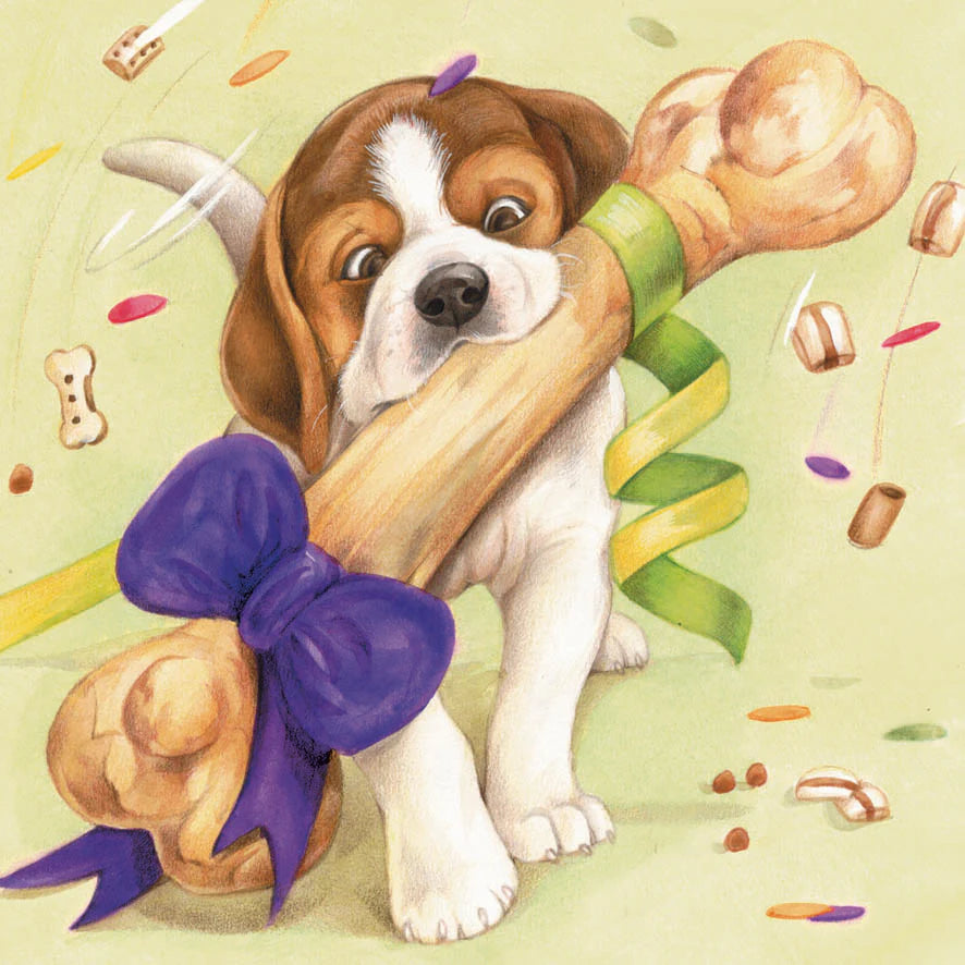 Vierkante kaart - Feestje. Fijn dat ik mocht komen, ik het een kleinigheidje meegebracht