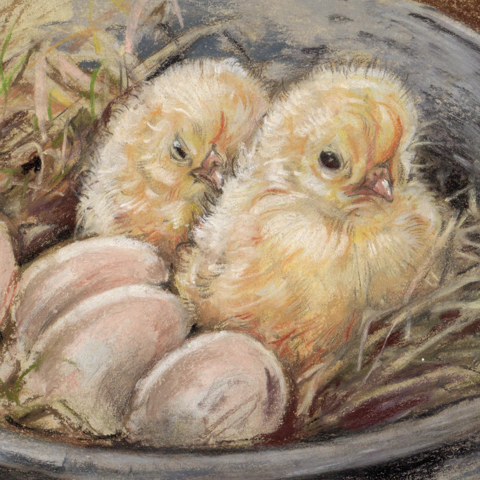 Quadratische Karte - 2 Küken vorhanden, 3 weitere zu gehen ...