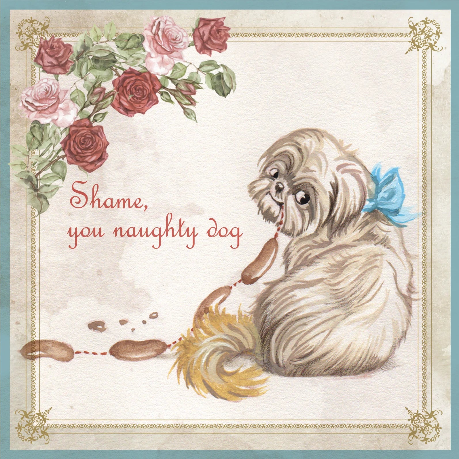 Vierkante kaart - Shame, you naughty Dog