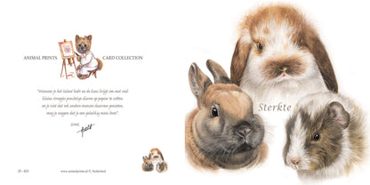 Square card - Condolence card Rabbit and Rodents