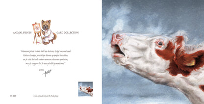 Vierkante kaart - Roodbonte koe.