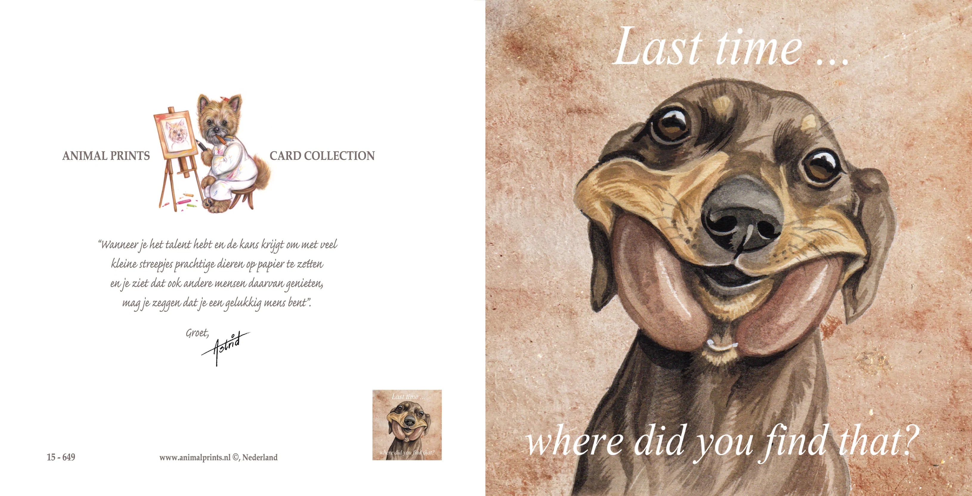 Vierkante kaart - Last time...., where did you find that (Teckel / Dachshund)