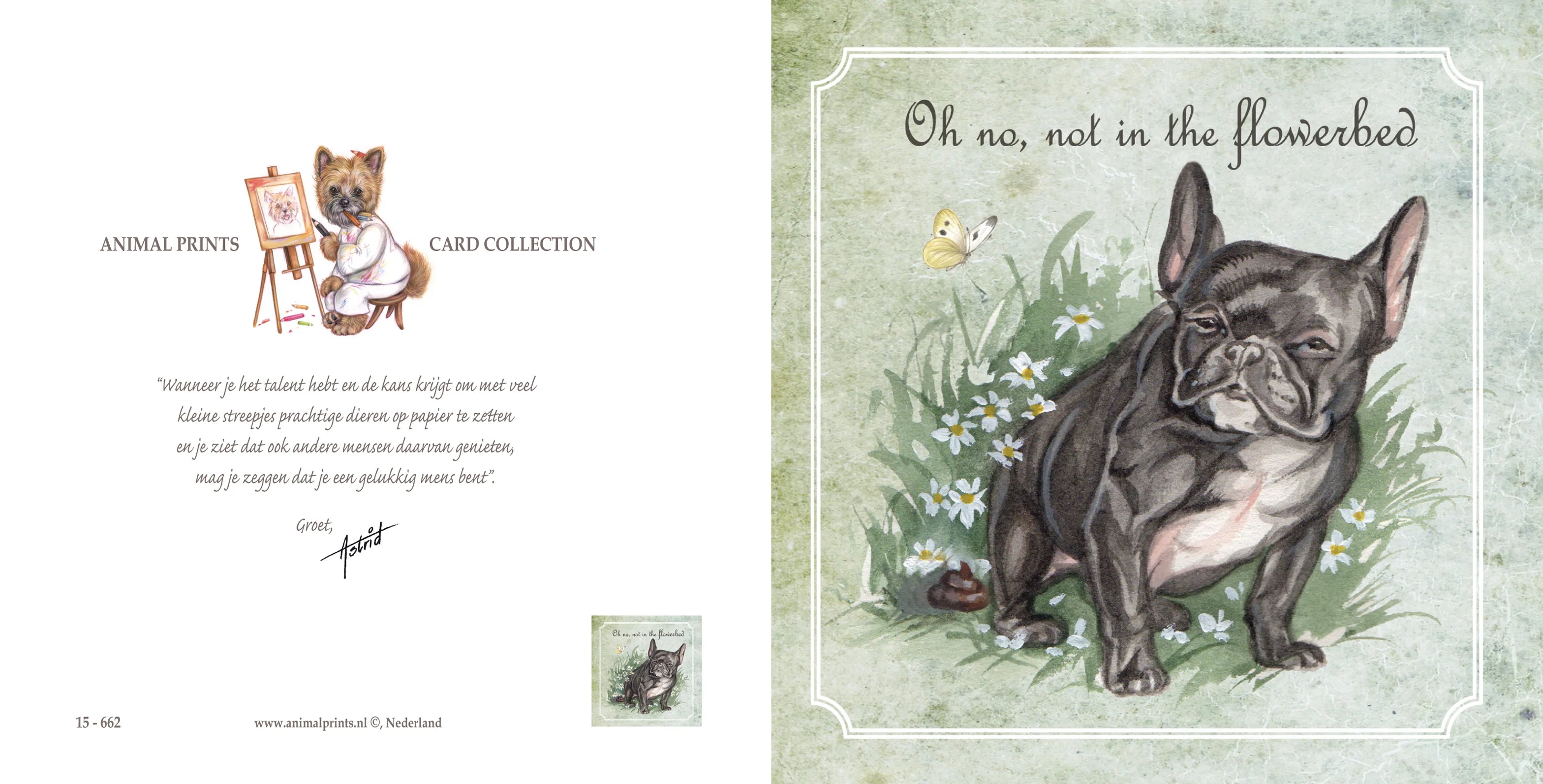 Vierkante kaart - Oh no, not in the flowerbed