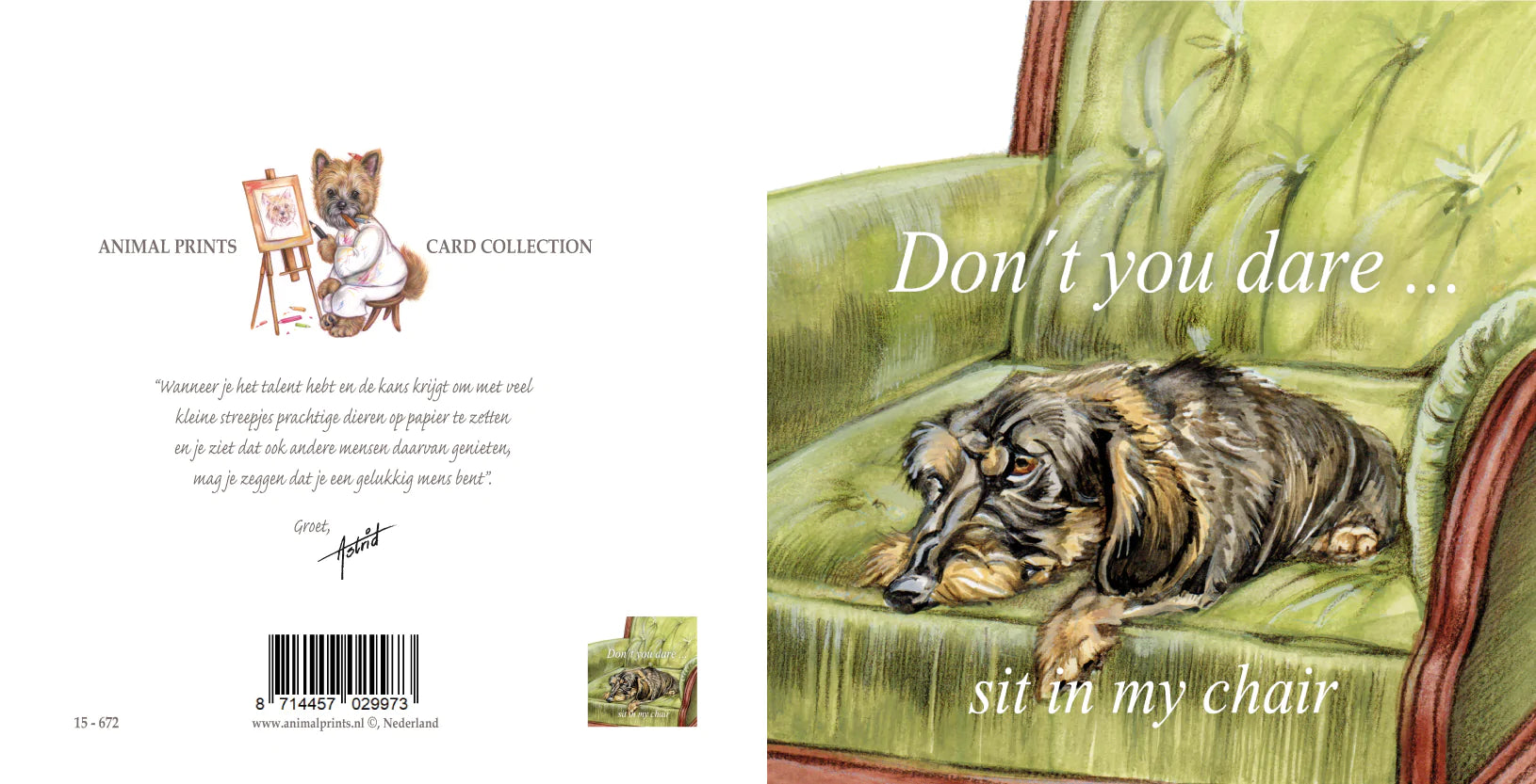 Quadratische Karte - Don't You Dare... (Dackel)