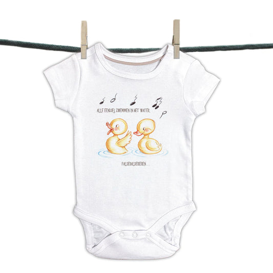 Babyromper  Kinderliedjes - "Alle Eendjes zwemmen in het water,....."