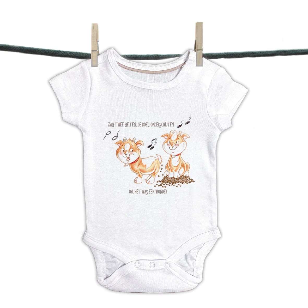 Babyromper  Kinderliedjes - "Zag 2 Geiten,,....."