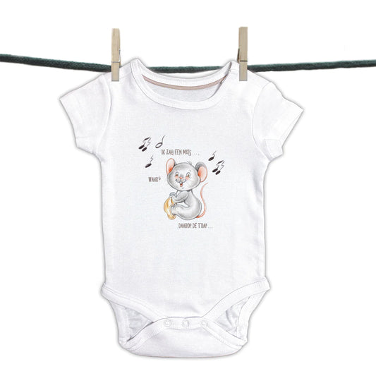 Babyromper  Kinderliedjes - "Ik zag een muis,....."