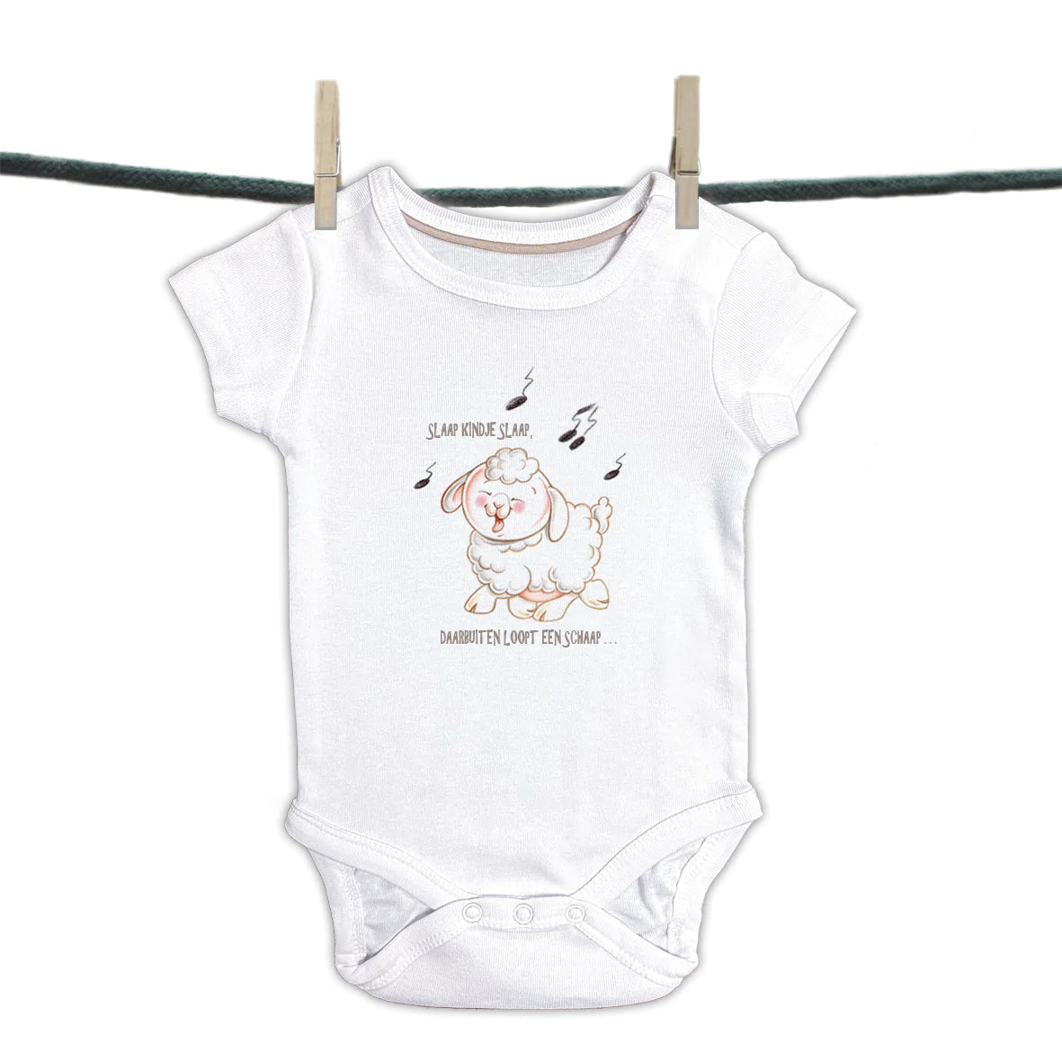 Babyromper  Kinderliedjes - "Slaap Kindje Slaap,,....."