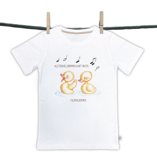 T-shirts - Kinderliedjes - "Alle Eendjes zwemmen in het water"