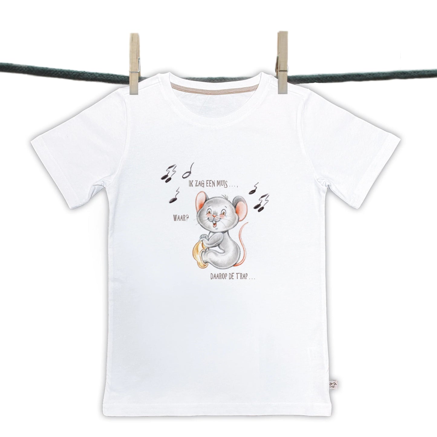 T-shirts - Kinderliedjes - "Ik zag een muis, ......."